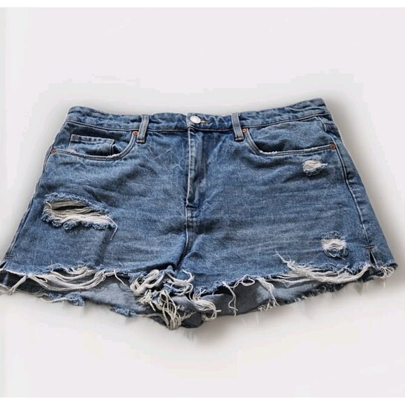BLANKNYC Womens Short 32 Blue The Barrow High Rise Vintage Look Distressed Beach - Picture 1 of 15